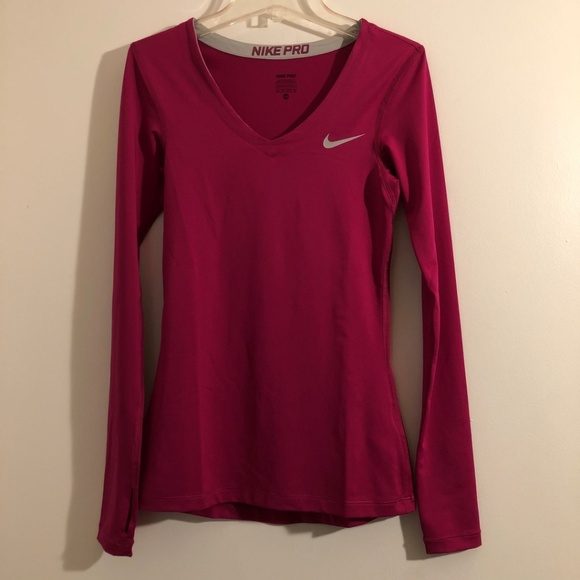 Nike Tops - Nike Pro – Fuchsia Dri-Fit long sleeve shirt - XS